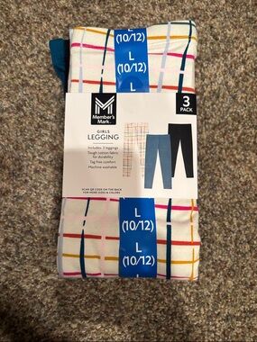 Member's Mark Girls' Multicolor Plaid Leggings - 3 Pack, Large